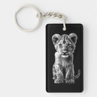 Oh Baby Big Cat Cub Grey Keychain