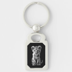 Oh Baby Big Cat Cub Grey Keychain
