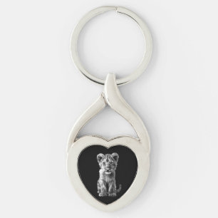 Oh Baby Big Cat Cub Grey Keychain