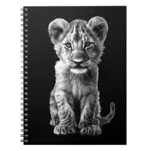 Oh Baby Big Cat Cub Grey Notebook