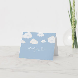 Oh Baby Blue Cloud Baby shower Carte de remercieme