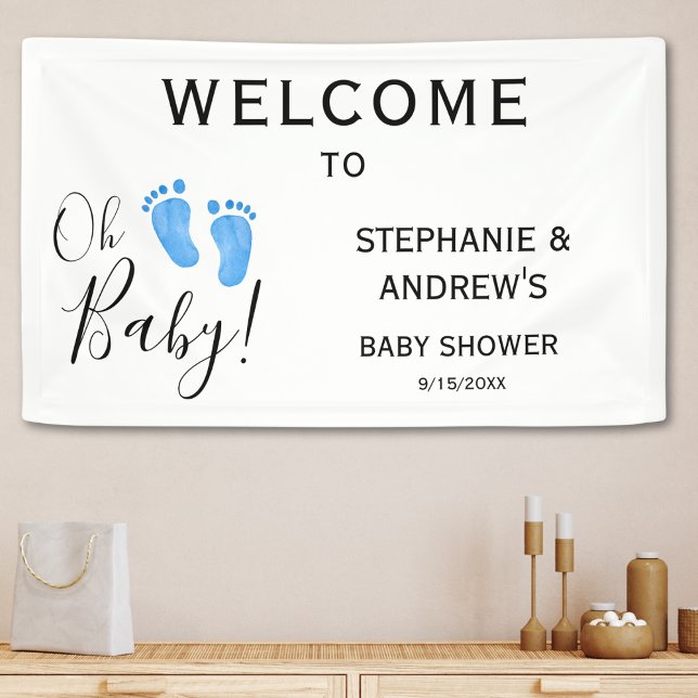 Oh Baby Blue Couples Baby Shower Welcome Sign (Creator Uploaded)