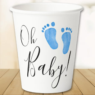 Oh Baby Blue Feet Paper Cups