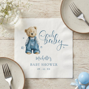 Oh Baby Blue Jean Baby Denim Baby Shower Napkin