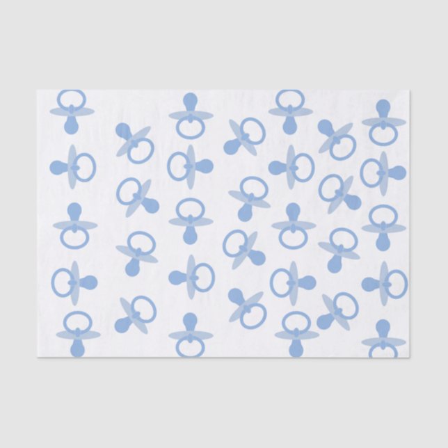 Oh Baby Blue Pacifiers Tissue Paper (Front)
