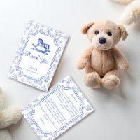 Oh baby blue rocking horse sketch baby shower