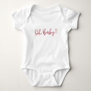Oh Baby Blush Pink Foil modern Funky Fun Baby Bodysuit