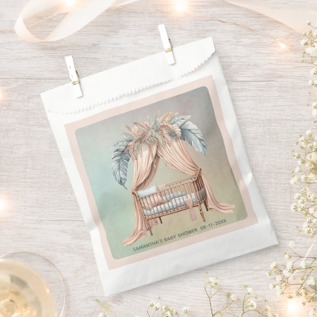 Oh Baby boho baby shower Favour Bag (Clipped)