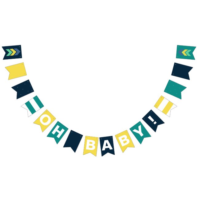 Oh Baby! Boy Baby Shower Nautical Bunting Flags (All)
