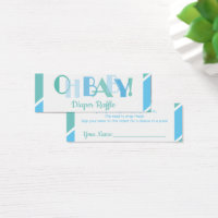 Oh Baby Boy Blue Modern Typography Diaper Raffle