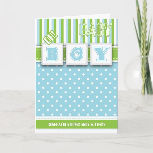 Oh! Baby Boy Félicitations Carte de voeux (Devant)