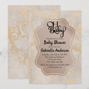 Oh Baby Champagne Foil Baby Shower Invitation
