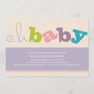 OH BABY!   COLORFUL BABY SHOWER INVITATION