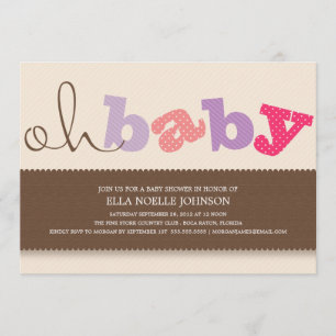 OH BABY!   COLORFUL BABY SHOWER INVITATION
