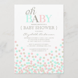 Oh Baby Confetti   Invitation Baby shower moderne