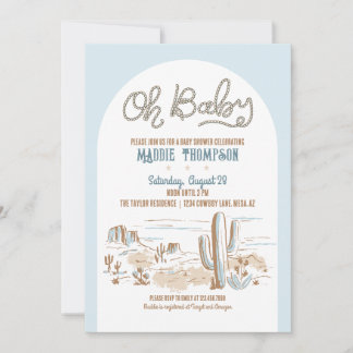 Oh Baby Cowboy Baby shower du désert Invitation