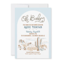 Oh Baby Cowboy Desert Baby Shower Invitation