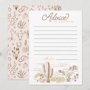 Oh Baby Cowgirl Baby Shower Advice for Parents Card