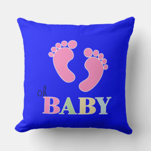 Oh baby Cute New baby Nursery Throw Pillow