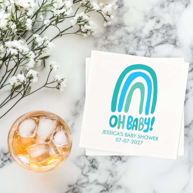 Oh Baby! Cute Rainbow CUSTOM Baby Shower  Napkin (Oh Baby! Cute Rainbow CUSTOM Baby Shower Napkins
)
