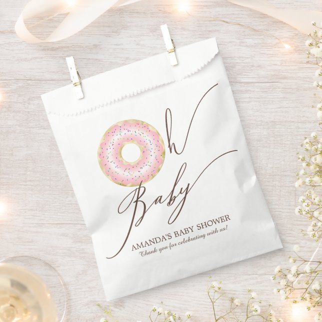 Oh Baby Doughnut Baby Shower Favour Bags (Clipped)