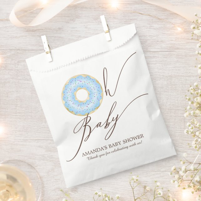 Oh Baby Doughnut Baby Shower Favour Bags (Clipped)