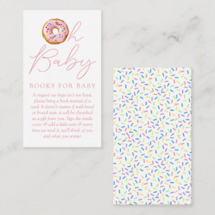 Oh Baby Doughnut Sprinkle Baby Shower Book Request Enclosure Card