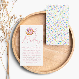 Oh Baby Doughnut Sprinkle Baby Shower Book Request Enclosure Card