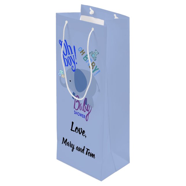 Oh Baby! Enchanting Baby Shower  Wine Gift Bag (Back Angled)