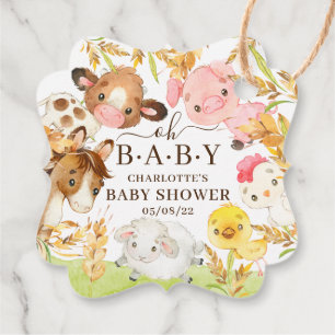 Oh Baby Farm Animals Baby Shower Favour  Favour Ta Favour Tags