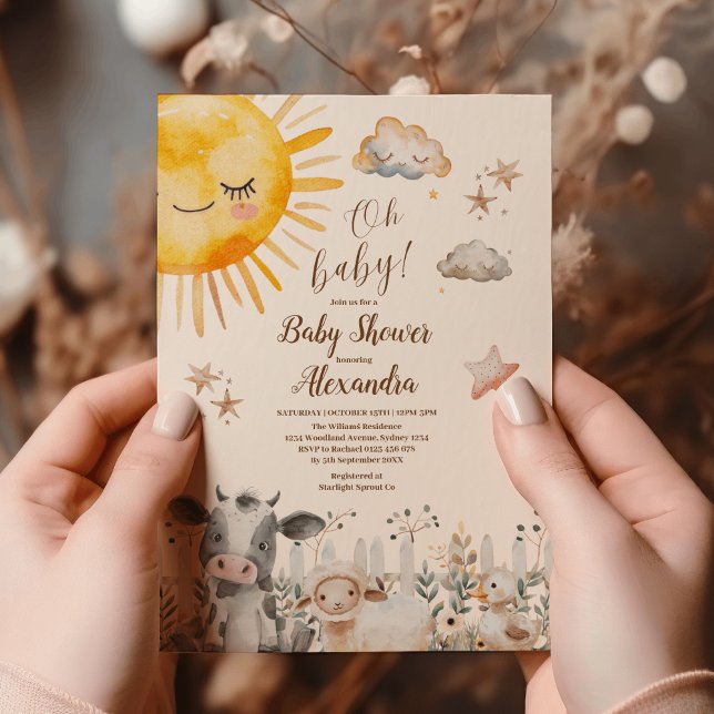 Oh Baby Farm Animals Baby Shower Invitation (Creator Uploaded)