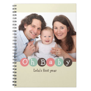 Oh Baby first year family ecru pastel dot journal