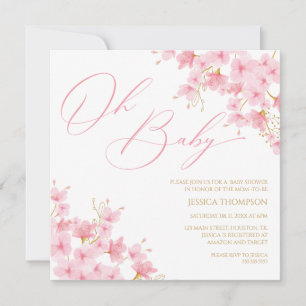 Oh Baby Floral Baby Shower Cherry Blossom Invitation