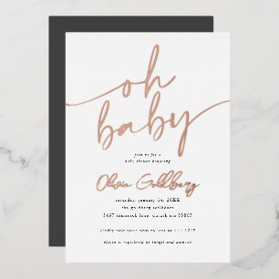 Oh Baby Foil Baby shower Invitation
