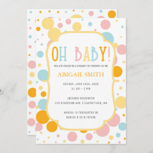 Oh Baby Fun Polka Dots Baby Shower Invite