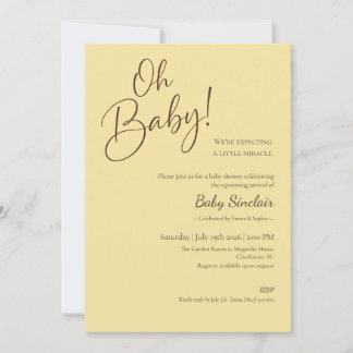 oh baby gender neutral baby shower invitation
