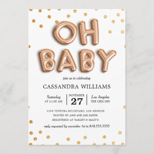 "Oh Baby" Gender Neutral Baby Shower Invitation