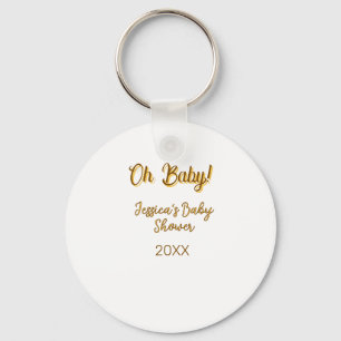 oh baby gender neutral baby shower orange golden n keychain