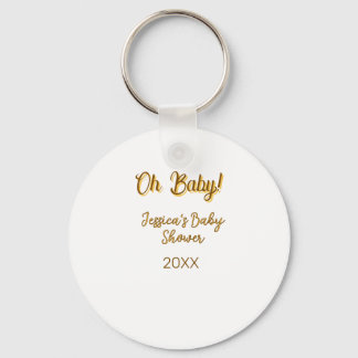 oh baby gender neutral baby shower orange golden n keychain