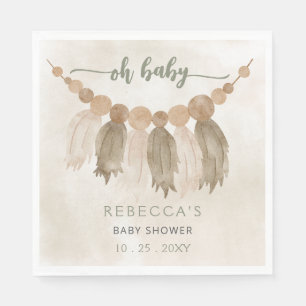 Oh Baby Gender Neutral Boho Baby Shower Invitation Napkin