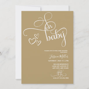Oh Baby   Gender Neutral   Photo Baby Shower Invitation