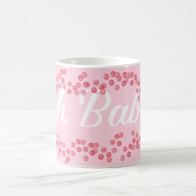 Oh Baby Gender Reveal Pink Girly Girl Coffee Mug (Center)
