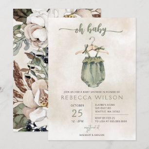 Oh Baby Genre Neutre Boho Baby shower Invitation