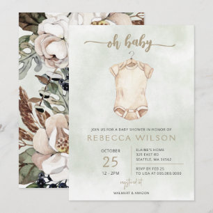 Oh Baby Genre Neutre Boho Baby shower Invitation
