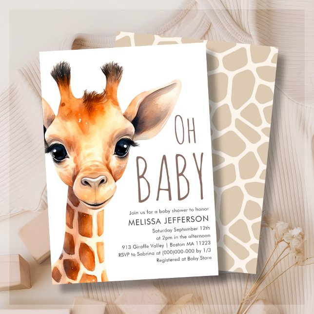 Oh Baby Giraffe Baby shower Invitation (Créateur téléchargé)