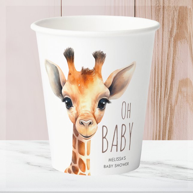 Oh Baby Giraffe Baby Shower  Paper Cups (Creator Uploaded)