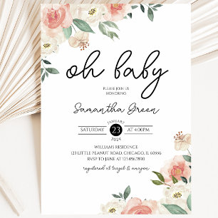 Oh Baby Girl Baby Shower Invitation