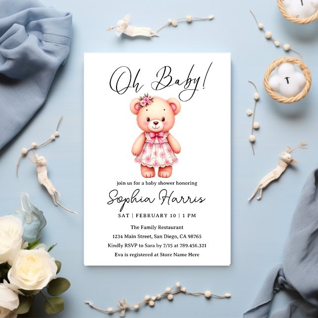 Oh baby girl  Baby Shower Invitation (Creator Uploaded)