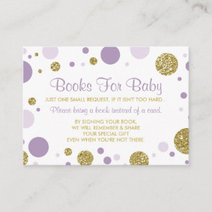 Oh Baby Girl, Bring A Book Card, Faux Glitter Enclosure Card