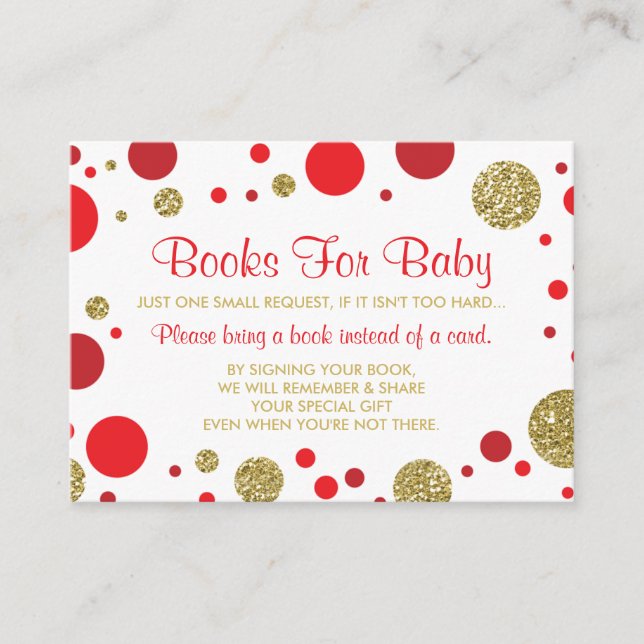 Oh Baby Girl, Bring A Book Card, Faux Glitter Enclosure Card (Front)
